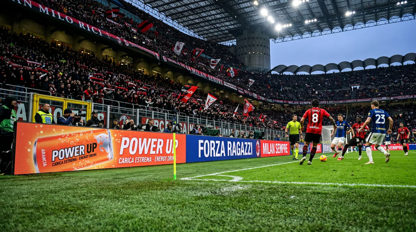 Ledwall perimetrali a bordo campo in uno stadio – Omegaled